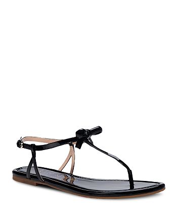 kate spade new york Women's Piazza Knotted Bow Patent Leather Thong Sandals  | Bloomingdale's