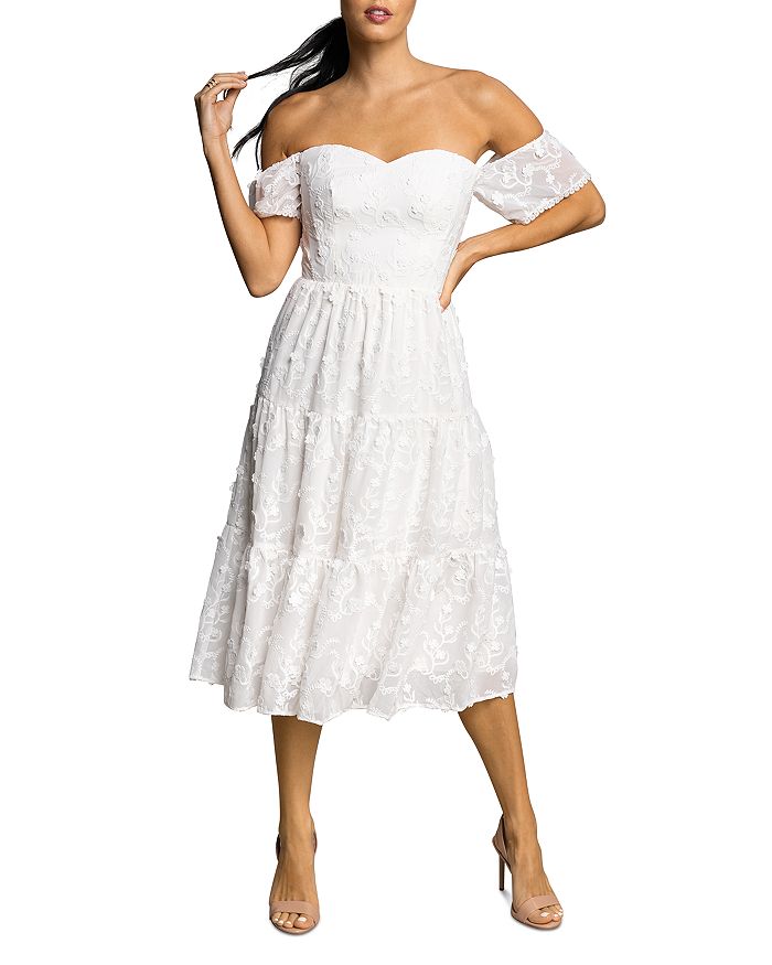 Dress the population off the shop shoulder dress