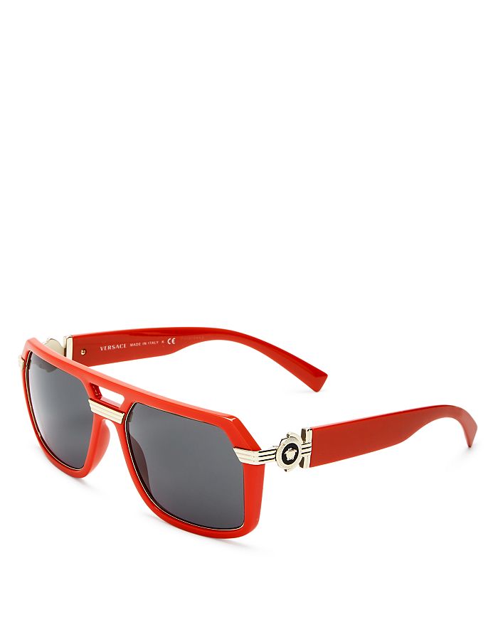 Versace Men's Brow Bar Square Sunglasses, 58mm In Red