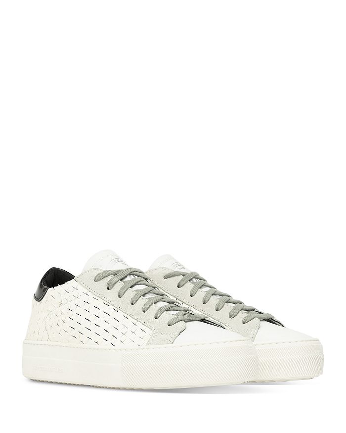 P448 WOMEN'S THEA PERFORATED LEATHER LOW TOP SNEAKERS,S21THEA-W196