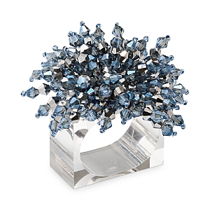 Shop Kim Seybert Brilliant Napkin Ring In Midnight/silver