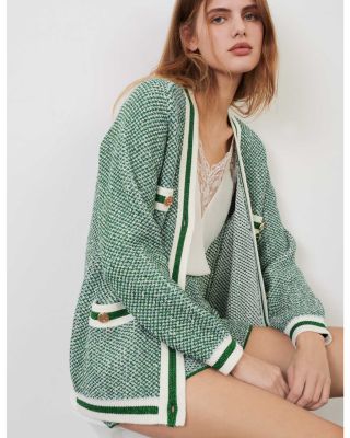 maje カーディガン Rhinestone cardigan Black / Gray For Women | Maje
