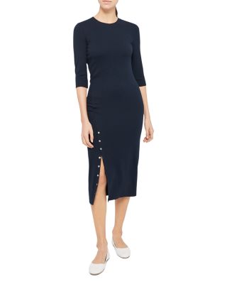 theory side slit midi dress