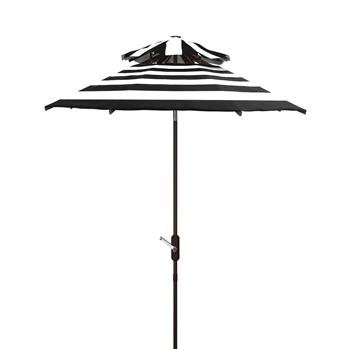 Safavieh Iris Fashion 9 Ft Tabletop Umbrella In Black/white