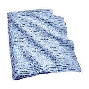 Ralph Lauren Cable Cashmere Throw Blanket In Heathered Blue