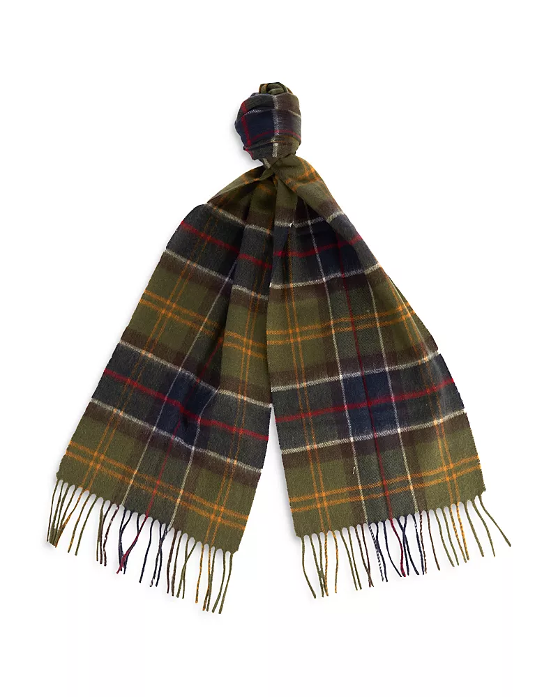 Barbour Tartan Plaid Merino Wool & Cashmere Scarf