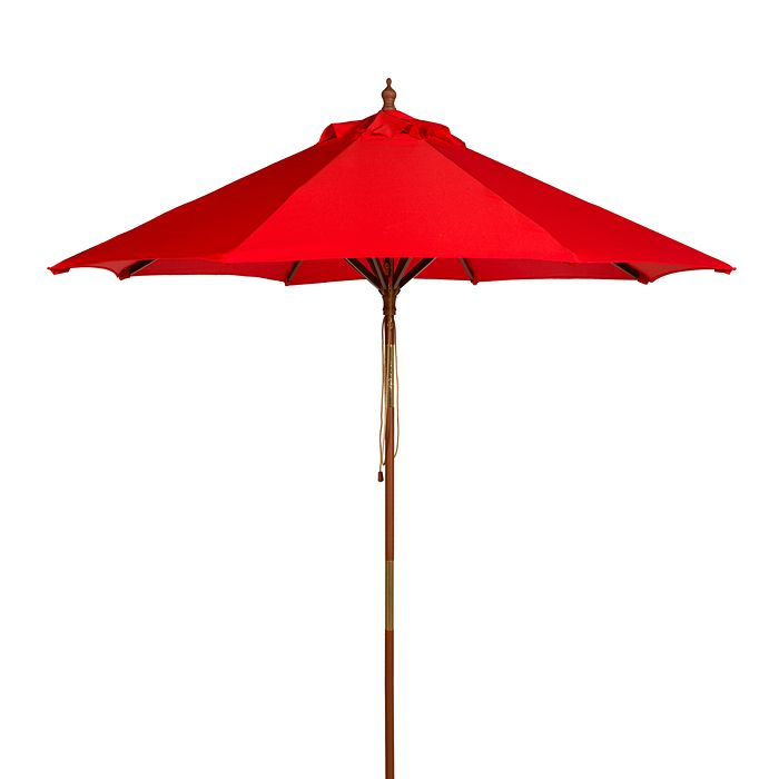 Safavieh Bethany 9 Ft Wooden Umbrella In Red