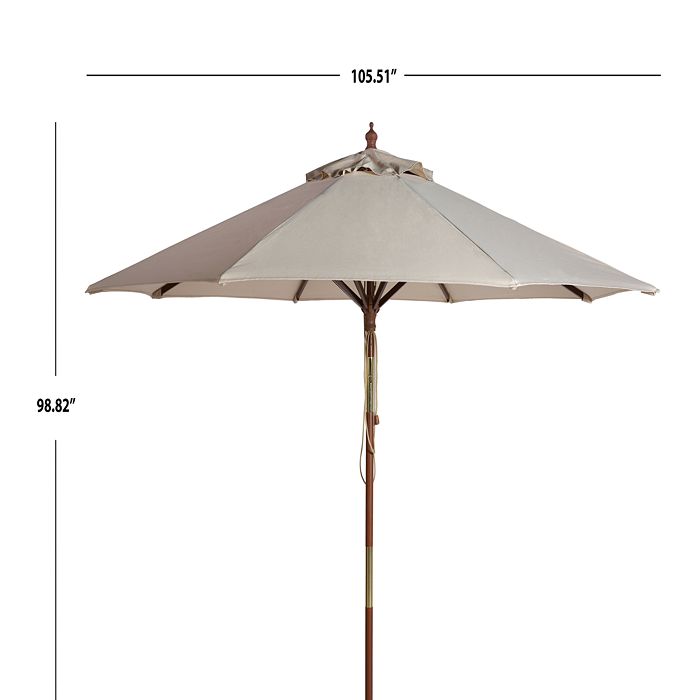 Shop Safavieh Bethany 9 Ft Wooden Umbrella In Red