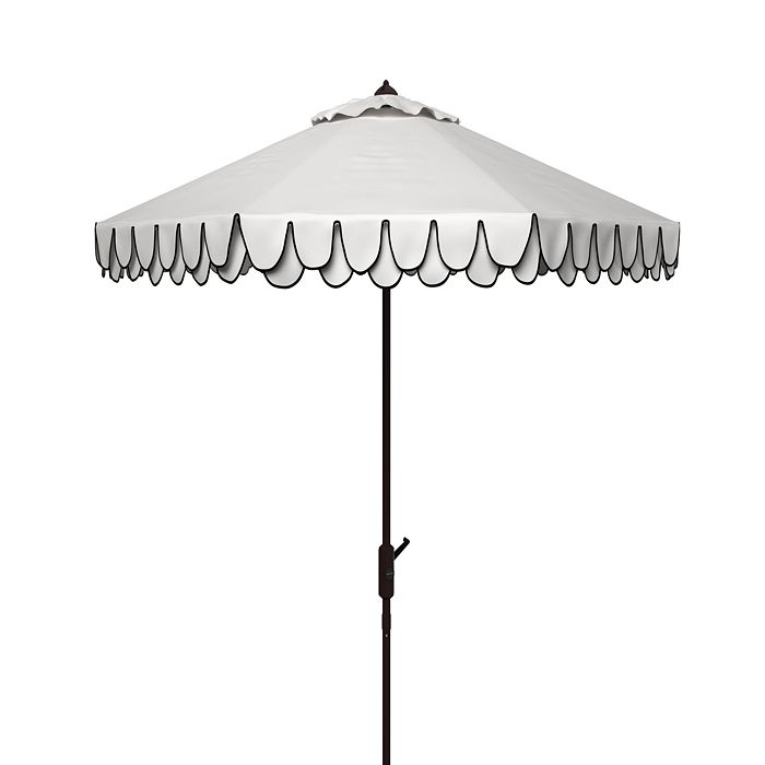 Safavieh Elegant Valance 9 Ft Umbrella In White/navy