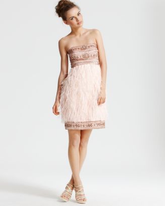 sue wong beaded strapless dress Sue Wong Strapless Rosette Appliqu Beaded Dress