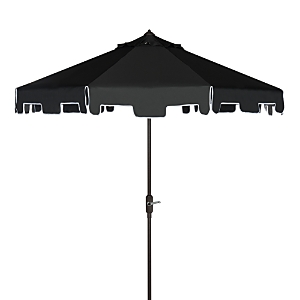 Safavieh Zimmerman 9 Ft Crank Market Umbrella In Black/white
