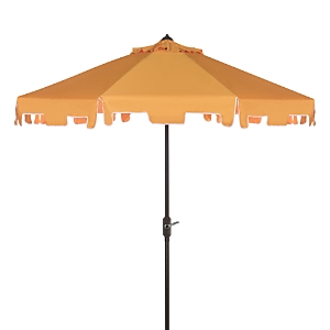 Safavieh Zimmerman 9 Ft Crank Market Umbrella In Yellow/white