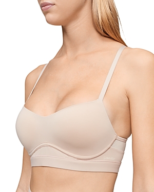 Calvin Klein Perfectly Fit Flex Lightly Lined Wirefree Bralette In Honey Almond