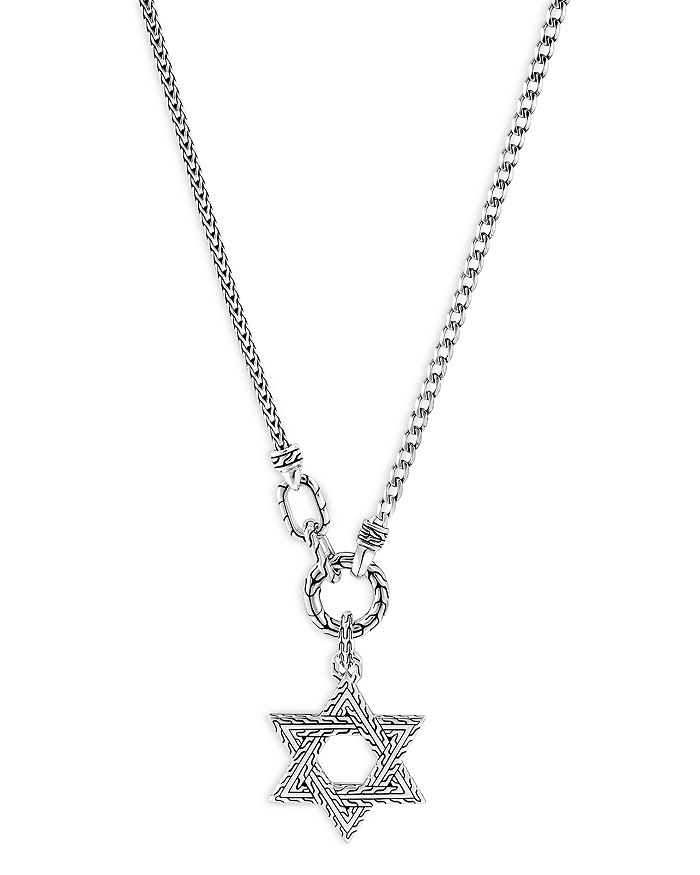 JOHN HARDY MEN'S STERLING SILVER CLASSIC CHAIN STAR OF DAVID PENDANT NECKLACE, 26,NM9004311X26