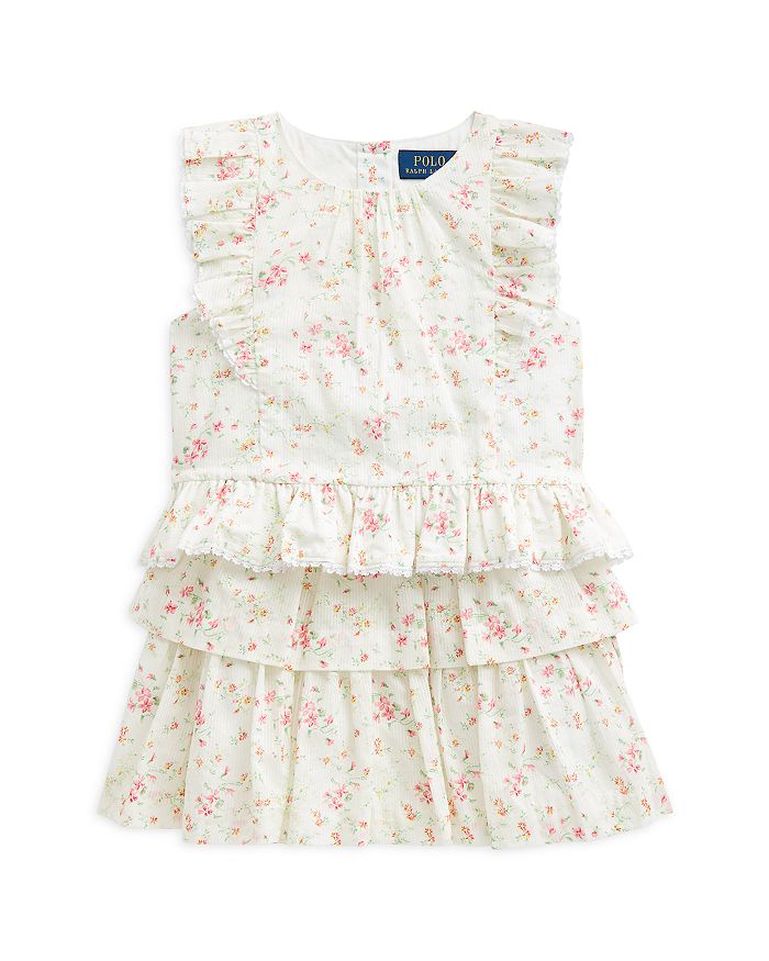 Ralph Lauren Girls' Ruffled Top & Skirt Set - Little Kid | Bloomingdale's
