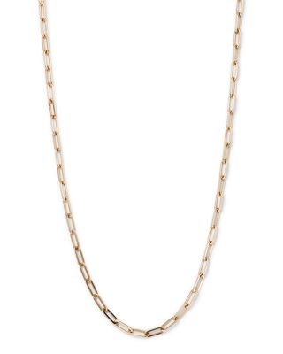 Paper Clip Link Chain Necklace in 14K Yellow Gold 