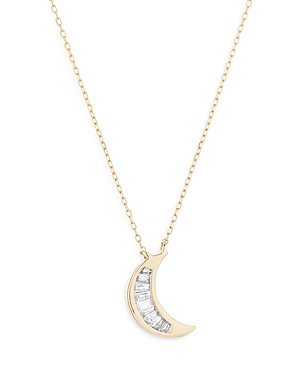 Adina Reyter 14K Yellow Gold Diamond Moon Pendant Necklace, 16