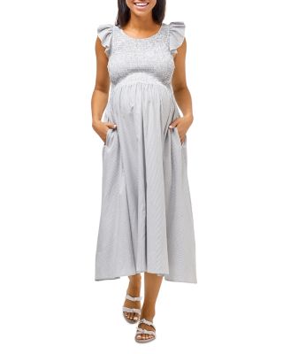 Nom Maternity Harper Cotton Smocked Maternity Dress Bloomingdale s