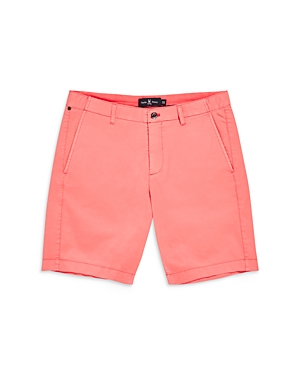 Psycho Bunny Diego Twill Flat Front Shorts In Neon Coral