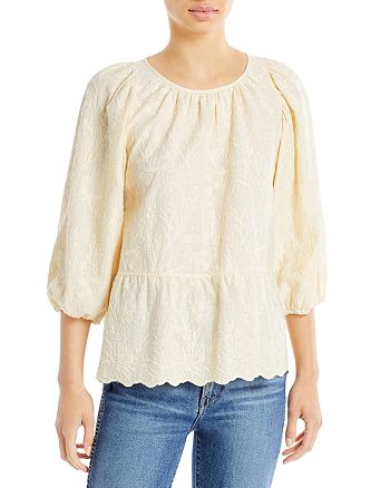 VANESSA BRUNO Rollin Embroidered Blouse | Bloomingdale's