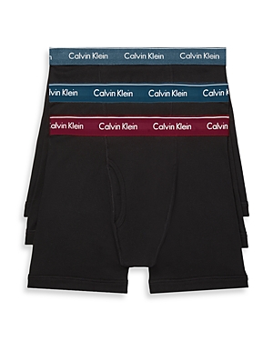 Calvin Klein Men's 3-pack Cotton Classics Boxer Briefs In Blue/navy/dark Red
