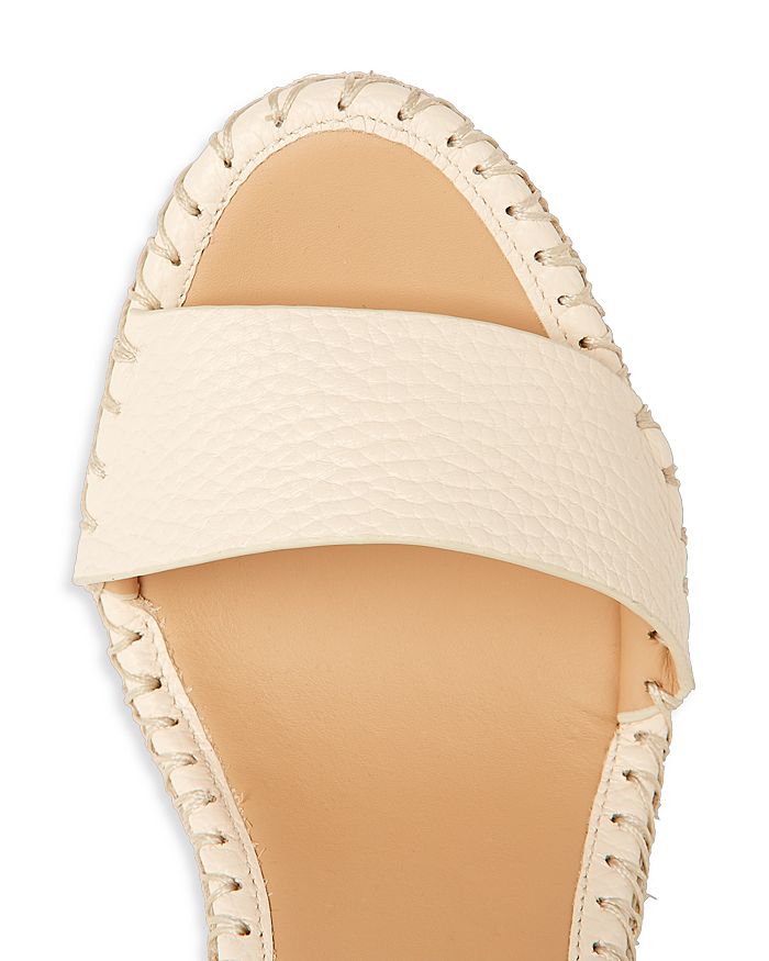 Shop Valentino Women's Rockstud Double Espadrille Metallic Wedge Sandals In Light Ivory