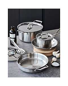 All-Clad BD005707-R D5 Brushed 18/10 Stainless Steel 5-Ply Bonded  Dishwasher Safe Cookware Set, 7-Piece, Silver