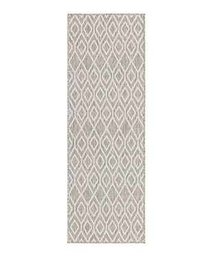 Jill Zarin Outdoor Turks And Caicos Runner Area Rug, 2' X 8' In Gray/white