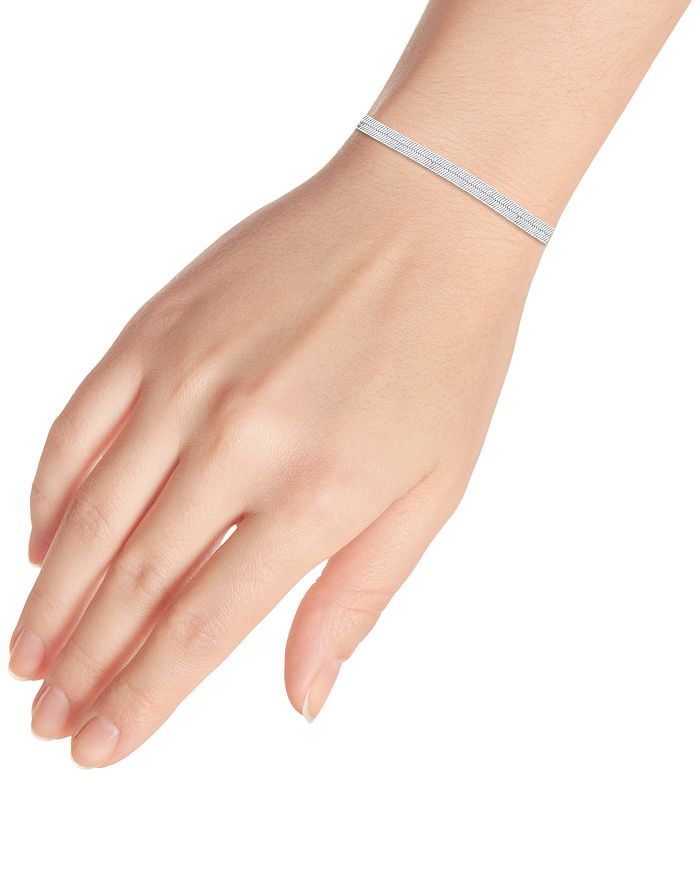 Shop Aqua Herringbone Chain Bracelet - 100% Exclusive In Silver
