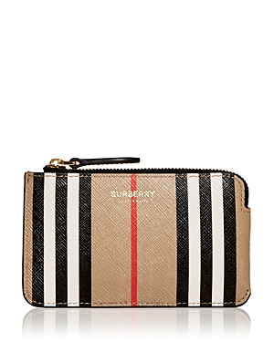 BURBERRY KELBROOK ICON STRIPE LEATHER ZIP POUCH,8029616