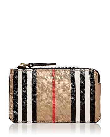 Burberry Kelbrook Icon Stripe Leather Zip Pouch | Bloomingdale's