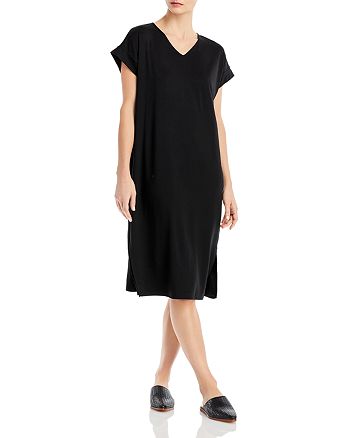 Eileen Fisher V Neck Shift Dress | Bloomingdale's