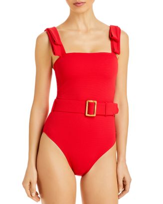 Alexandra Miro Audrey Ribbon Strap One Piece Swimsuit | Bloomingdale's