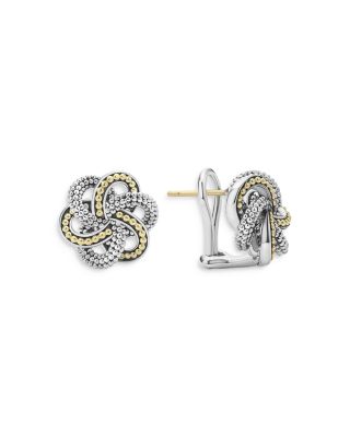 Sterling Silver & 18K Yellow Gold Love Knot Stud Earrings