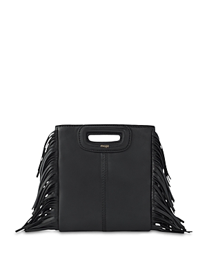 Shop Maje M Mini Bag In Black Leather