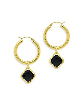 Bloomingdale's - Black Onyx Clover Drop Earrings in 14K Yellow Gold - 100% Exclusive