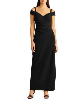 ralph lauren beaded cold shoulder gown