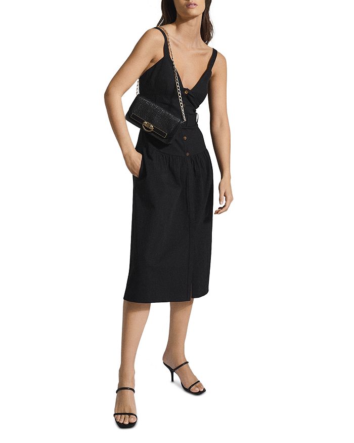REISS Vita Button Front Drop Waist Sundress Bloomingdale's