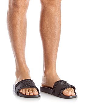 for Men Mens Shoes Sandals slides and flip flops Sandals and flip-flops Save 30% Black Dolce & Gabbana Logo-print Beach Sliders in Nero 