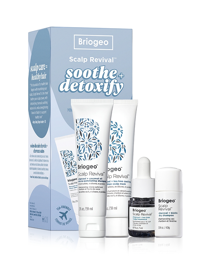 Briogeo Scalp Revival Soothe + Detoxify Travel Set For Dry Itchy, Oily Scalp