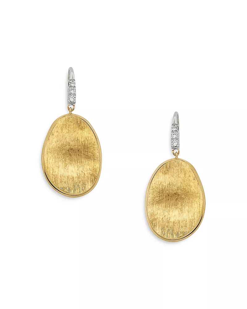Marco Bicego 18K Yellow & White Gold Lunaria Diamond Drop Earrings