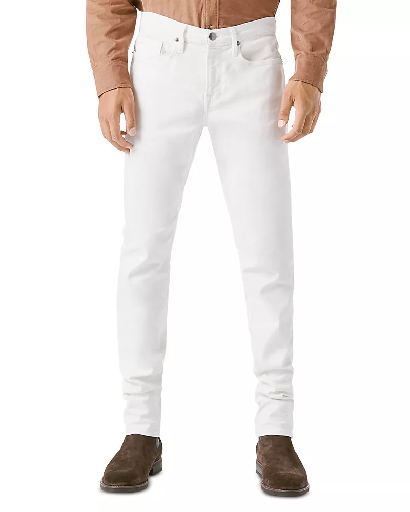 Frame L'Homme Slim Fit Jeans in Whisper White