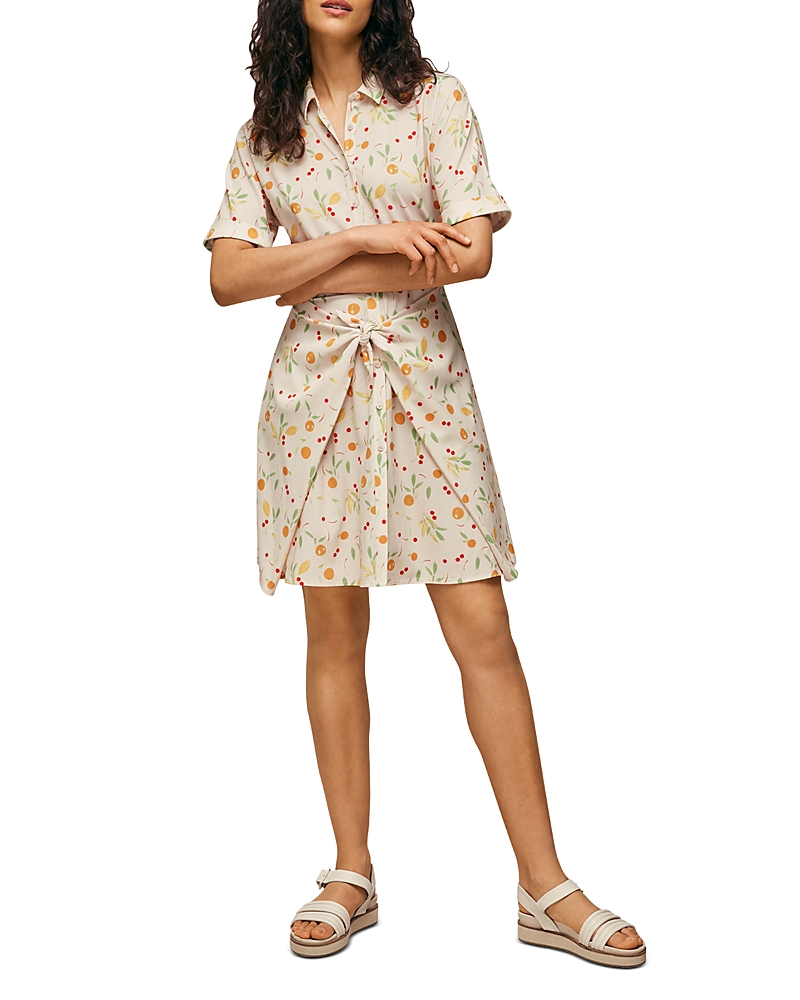 Whistles Dolly Fruit Print Tie Front Dress