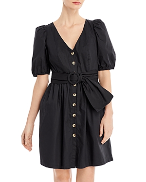 FRENCH CONNECTION BESIMA PUFF SLEEVE BELTED DRESS,71NPT