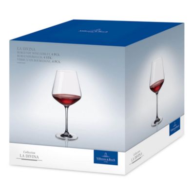 La Divina Burgundy Glasses, Set of 4