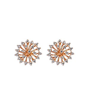 Hueb 18K Rose Gold Luminus Diamond Starburst Cluster Stud Earrings