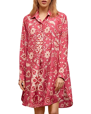 Gerard Darel Sade Printed Shirt Dress In Pink