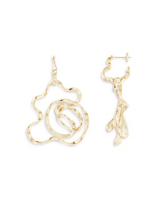 14K Yellow Gold Large Sakura Hoop Earrings
