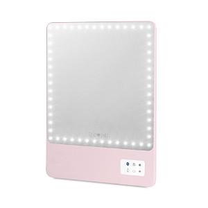 Riki Loves Riki Skinny Led Travel Magnifying Mirror With Bluetooth, 5x Magnification In Pink
