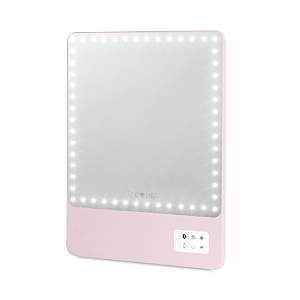 Riki Loves Riki Skinny Led Travel Magnifying Mirror With Bluetooth, 5x Magnification In Pink